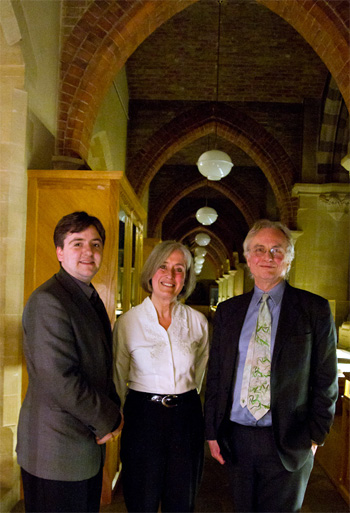 Andrew Copson, Ann Wroe and Richard Dawkins at the 2011 Shelley Lecture